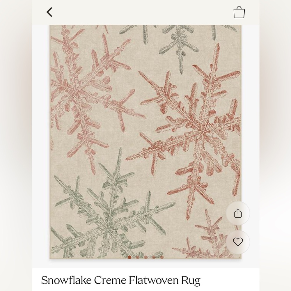 Ruggable 5x7 cream snowflake pattern rug. Rug only, no pad.